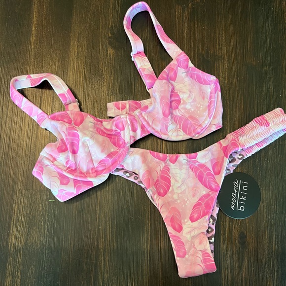 Bnwt moana farrah flamingo feather bikini - Picture 1 of 8